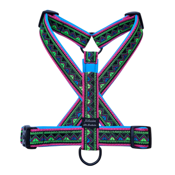 Fuchsia band aqua blauwe voering