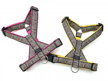 Zwart band fuchsia voering en zwart band oker voering