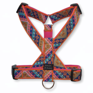 Oranje band fuchsia voering