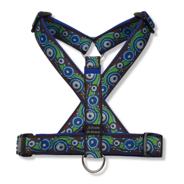 Bruin band blauwe voering