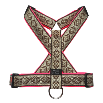 Bruin band neon roze voering