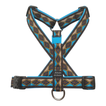 Bruin band aqua blauwe voering