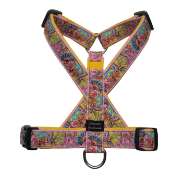 Lichtroze band mango geel voering